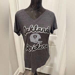 Oakland Raiders Gray T-Shirt retro spark women’s size large c